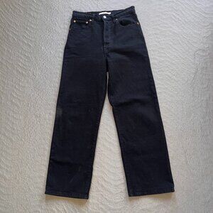 LEVI'S BIG E RIB CAGE STRAIGHT ANKLE JEANS LABELED 27X27 (FITS 27X26) BLACK WASH